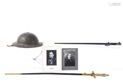 FOSTER N. MABEE WWI BAYONETTE, HELMET & COMMANDARY