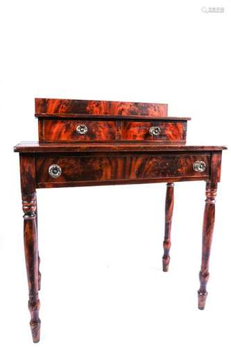 MAINE FANCY FAUX FIGURED MAHAGANY DRESSING TABLE