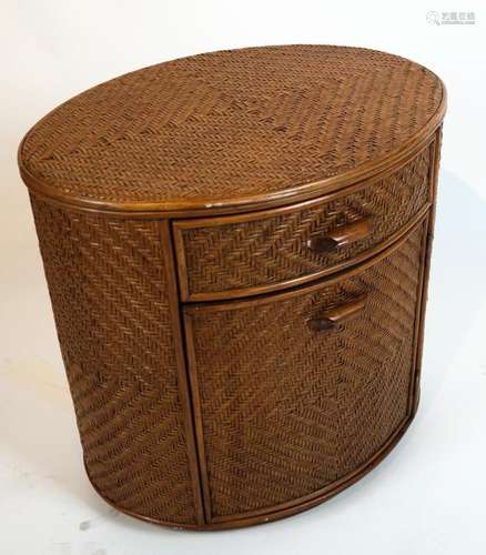 Contemporary Rattan Oval Chest