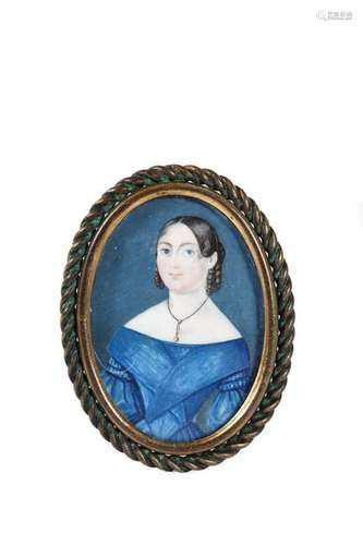 AMERICAN SCHOOL (19th c) PORTRAIT MINIATURE c1830