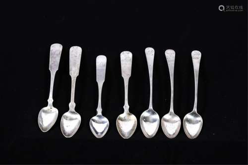 (7) COIN SILVER SPOONS by NEWBURYPORT SILVERSMITHS