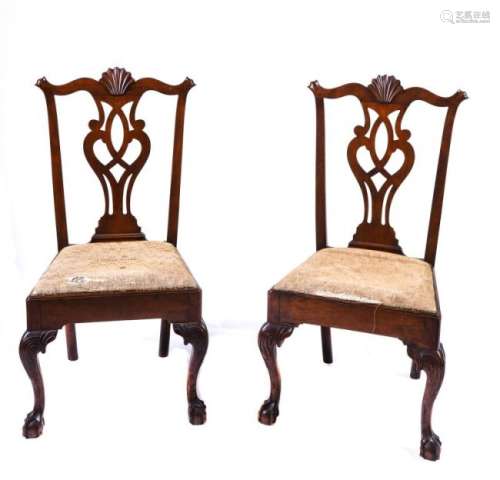 EXCEPTIONAL PHILADELPHIA CHIPPENDALE SIDE CHAIRS