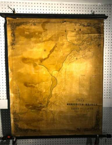 1853 MAP OF MEREDITH BRIDGE NH/ PRESDEE & EDWARDS