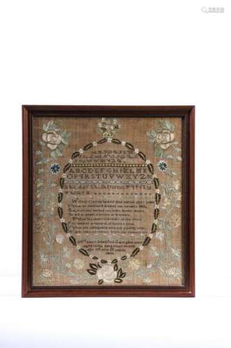 NANCY STERNS OVAL SAMPLER DATED 1810