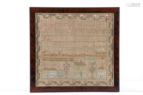 JANNETTE KIRTLAND SAMPLER DATED 1821