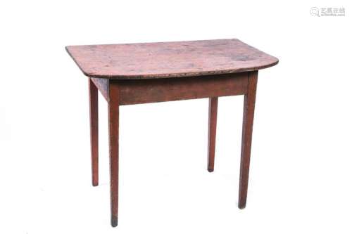 HEPPLEWHITE DEMI-LUNE TABLE in RED PAINT