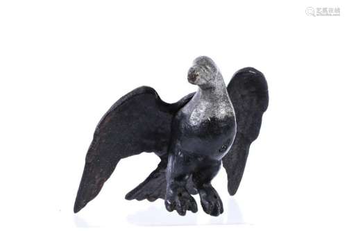 FULL FIGURED CAST IRON EAGLE FLAG POLL FINIAL