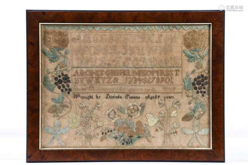 LURINDA SIMONS SAMPLER DATED 1827