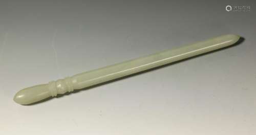 Chinese 19 Century Pale Celadon Jade Hair Pin