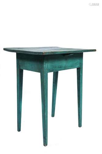 HEPPLEWHITE STAND with SPLAYED LEGS in GREEN PAINT