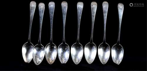 (8) CHAUDRON'S & RASCH SILVER TABLESPOONS