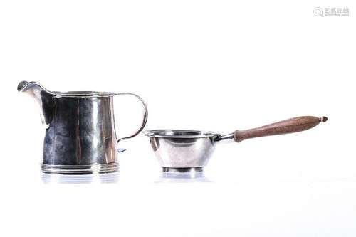 1718 ENGLISH STERLING SILVER CREAMER & STRAINER