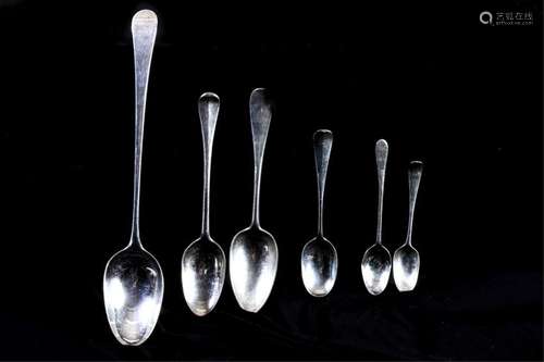 (6) EARLY TEASPOONS and TABLESPOONS