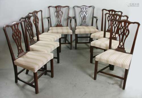 Set of (8) 19/20thC Chippendale Dining Chairs
