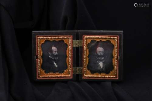 DOUBLE DAGUERREOTYPE PORTRAIT of a GENT IN PROFILE