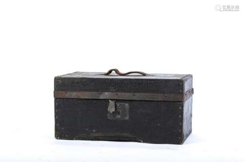 MASONIC (Early 19thc) LEATHER COVERED DOCUMENT BOX
