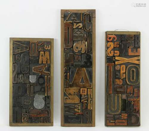 Three Antique Print Blocks