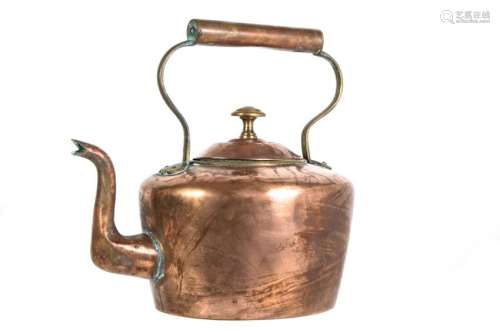 LARGE COPPER KETTLE with DOVETAILED BASE