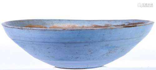 (Early 19th c) LARGE BEEHIVE BOWL in BLUE PAINT