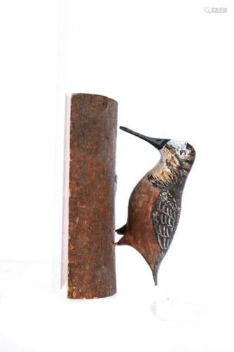 CARVED & PAINTED WOODCOCK by L.W STEVENS of MAINE