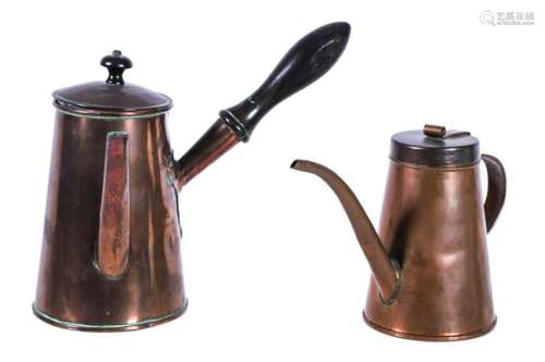 COPPER COFFEE POT with OFFSET HANDLE & OIL CAN