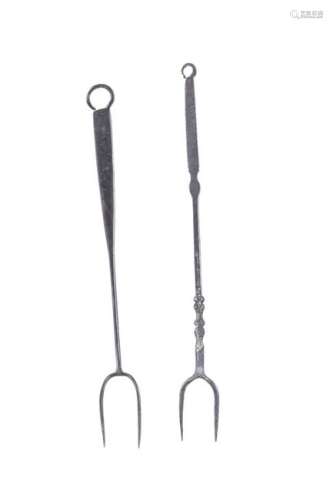 (2) WROUGHT IRON FORKS