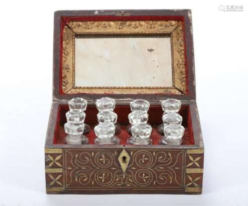 VICTORIAN PERFUME CASE with BRASS INLAY