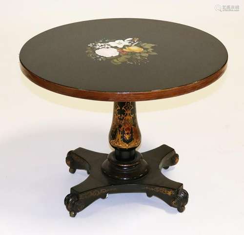 Italian Pietra Dura Floral Stone Inlaid Round Table