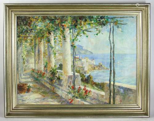 Amalfi Coast View Signed G Lapchin