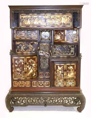 Late 19thC Japanese Meiji Period Curio Cabinet