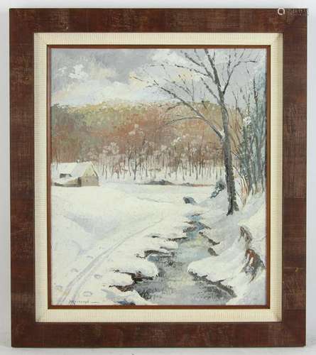 Winter Snow Scene Signed Mulhaupt