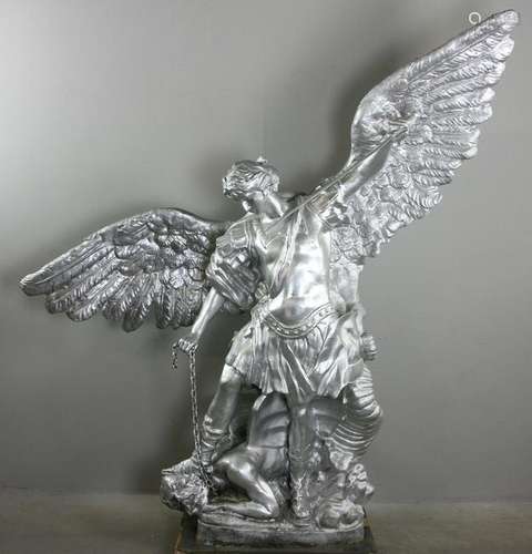 Bronze Sculpture of Saint Michael Slaying the Dragon