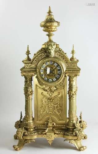 French Gilt Bronze Mantel Clock