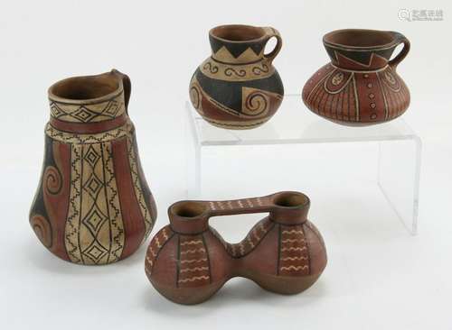 Four Arica Culture Decorated Pottery Pieces