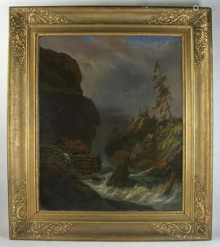 River Mill Scene Signed Herzog