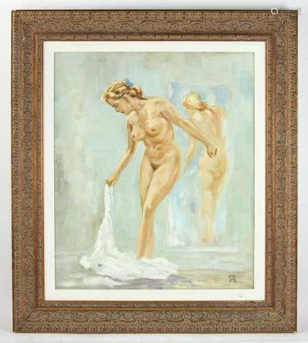 Nude with Mirror Monogrammed Yuri Pimenov