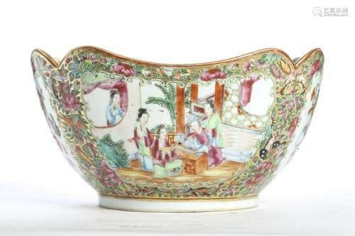 ROSE MEDALLION BOWL with CLIPPED CORNERS