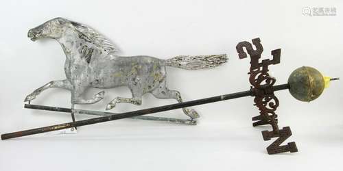 19thC Tin Running Horse Weathervane