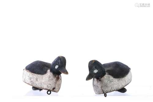 PAIR OF WORKING BUFFLEHEAD DECOYS with GLASS EYES