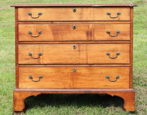 JOSEPH SHORT CHIPPENDALE MAPLE CHEST OF DRAWERS