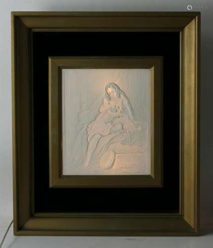 Large Framed Lithophane Plaque with Back Light