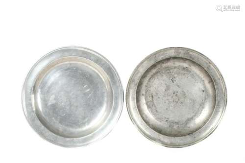 TWO (18th c) PEWTER BOWLS