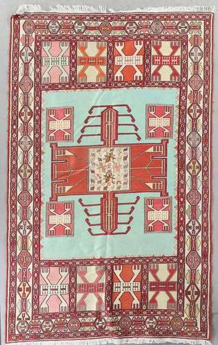 Turkish Rug with Silk on Cotton