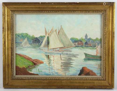 Elizabeth Jewell, Sailboats in Harbor