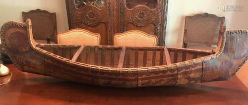 Old Canadian Carved Canoe