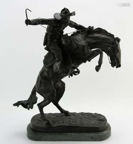 Signed Remington, Horse and Cowboy, Bronze