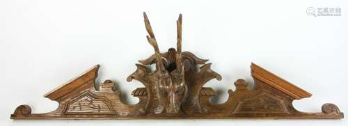 Antique Austrian Carved Lodge Hall Crest