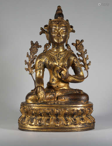 Copper gilded whitening mother in the mid-18th century