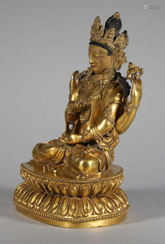 Copper gilded Sibi Guanyin in the mid-15th century