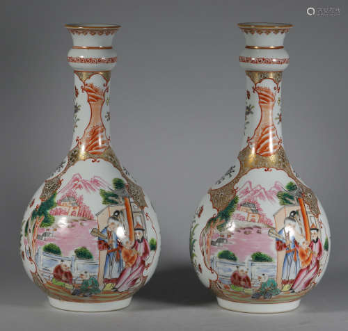 Qing Qianlong Guangcai head bottle